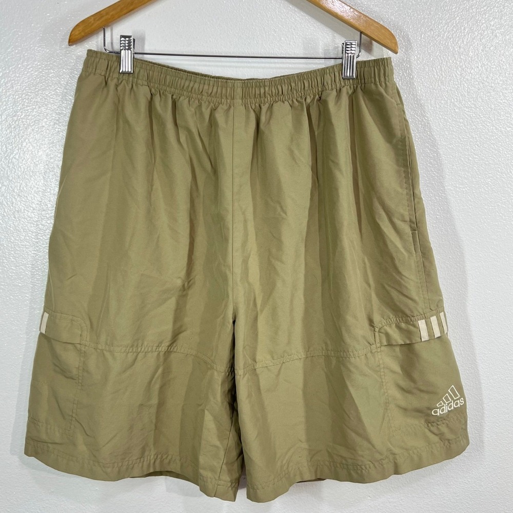 Vtg. 2004 Adidas Mens XL Cargo Shorts Khaki Tan Climalite Basketball Y2K 01/04